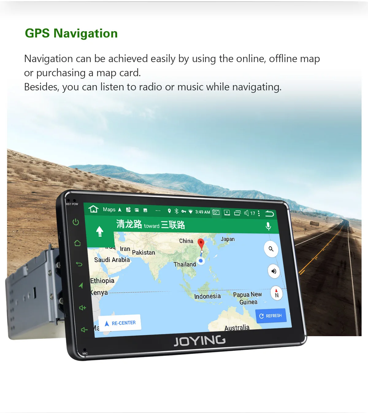 Радуясь Универсальный Android 9,0 Автомагнитола стерео Восьмиядерный gps навигация головное устройство мультимедиа без DVD wifi SWC BT плеер видео выход