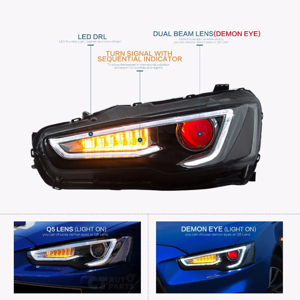 Фары головного света для Mitsubishi Lancer EX фары 2008 2009 2010 2011 2012 2013 2014|Фара авто в сборе| |