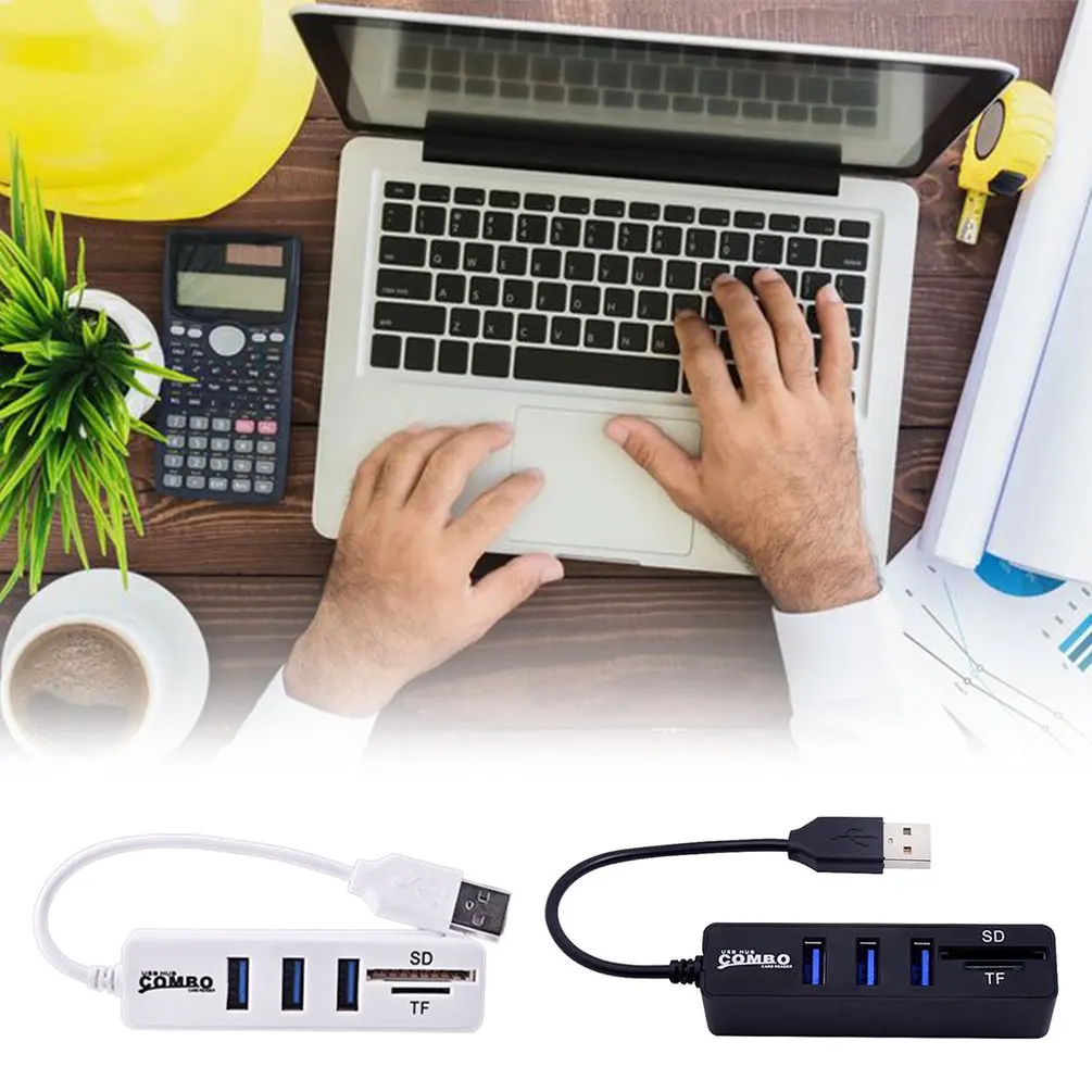 

USB2.0 Hub Multi-USB Port Combination SD/TF Card Distributor Use Power Adapter Port Multi-Expander for Computer Accessories