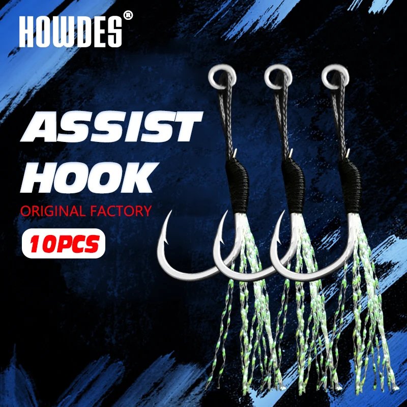 Вспомогательный крючок 10 шт. рыболовный металлический для джиггинга ложка