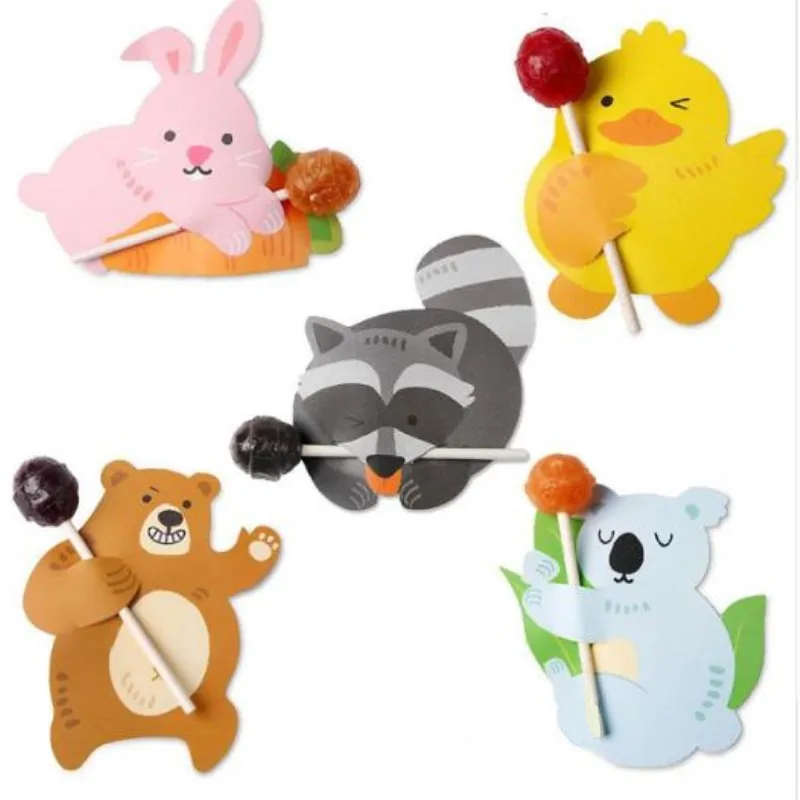 Бумажные украшения для леденцов в виде кролика утки медведя 50 шт. - купить по