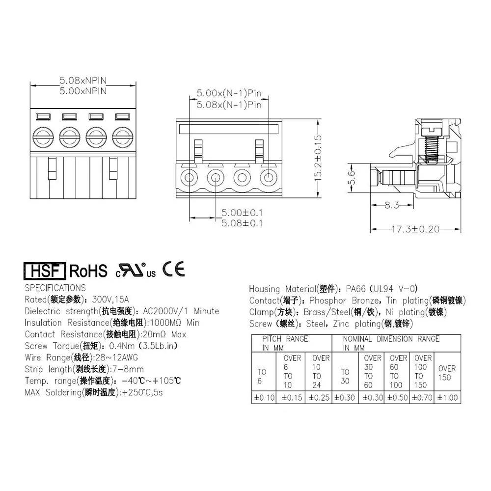 Автомобильная Клеммная колодка KF2EDGK 5 0 2P ~ 12P Штекерная 2EDGK мм 2PIN 12PIN MSTB 2 ST 1754449 PHOENIX