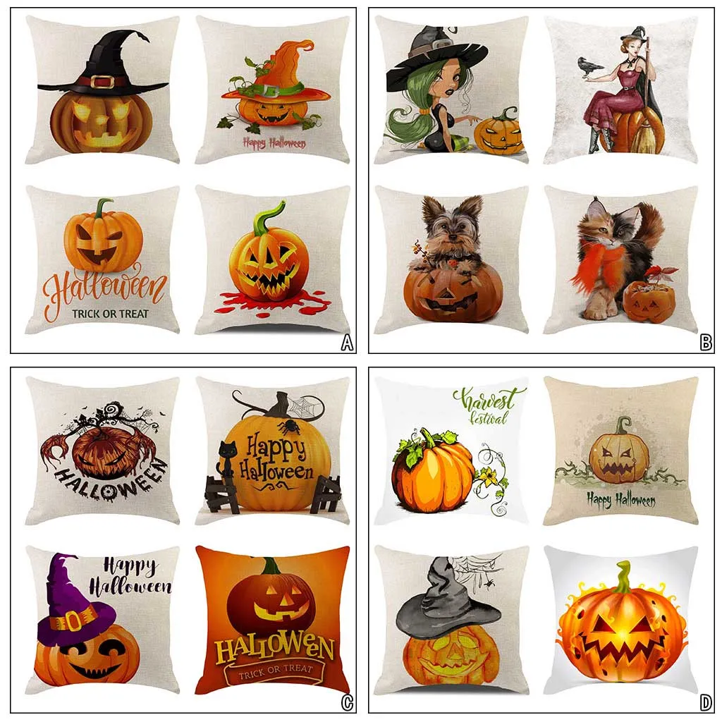 4 шт. наволочка для подушки в стиле Хэллоуин Тыква Сова декоративная диванная