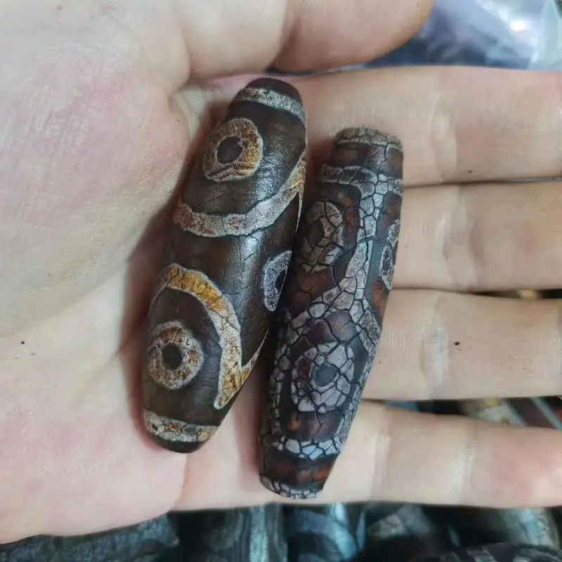 

1pcs/lot dragon pattern fire for old dzi agate Bulk natural stone agate dzi wholesale jewelry Accessories gem folk-custom diy