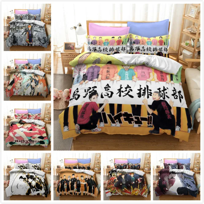 

Haikyuu!! Bedding Sets US/Europe/UK Size Quilt Bed Cover Duvet Cover Pillow Case 2-3 Pieces Sets Adult Children Shoyo Hinata