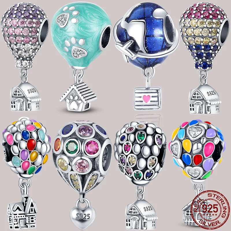 

Hot New Products 2021Arrival 100% Real 925 Sterling Silver Hot Air Balloon Beaded Beads Fit Original 3mm Bracelet DIY Jewelry