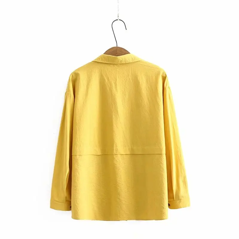 

Plus size Solid gold cotton women long sleeve loose shirts 2021 new spring autumn casual ladies blouse female tops