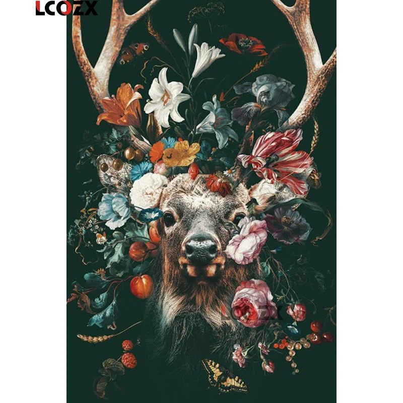 Алмазная живопись 5D сделай сам с оленем цветком бабочкой наборы для вышивки