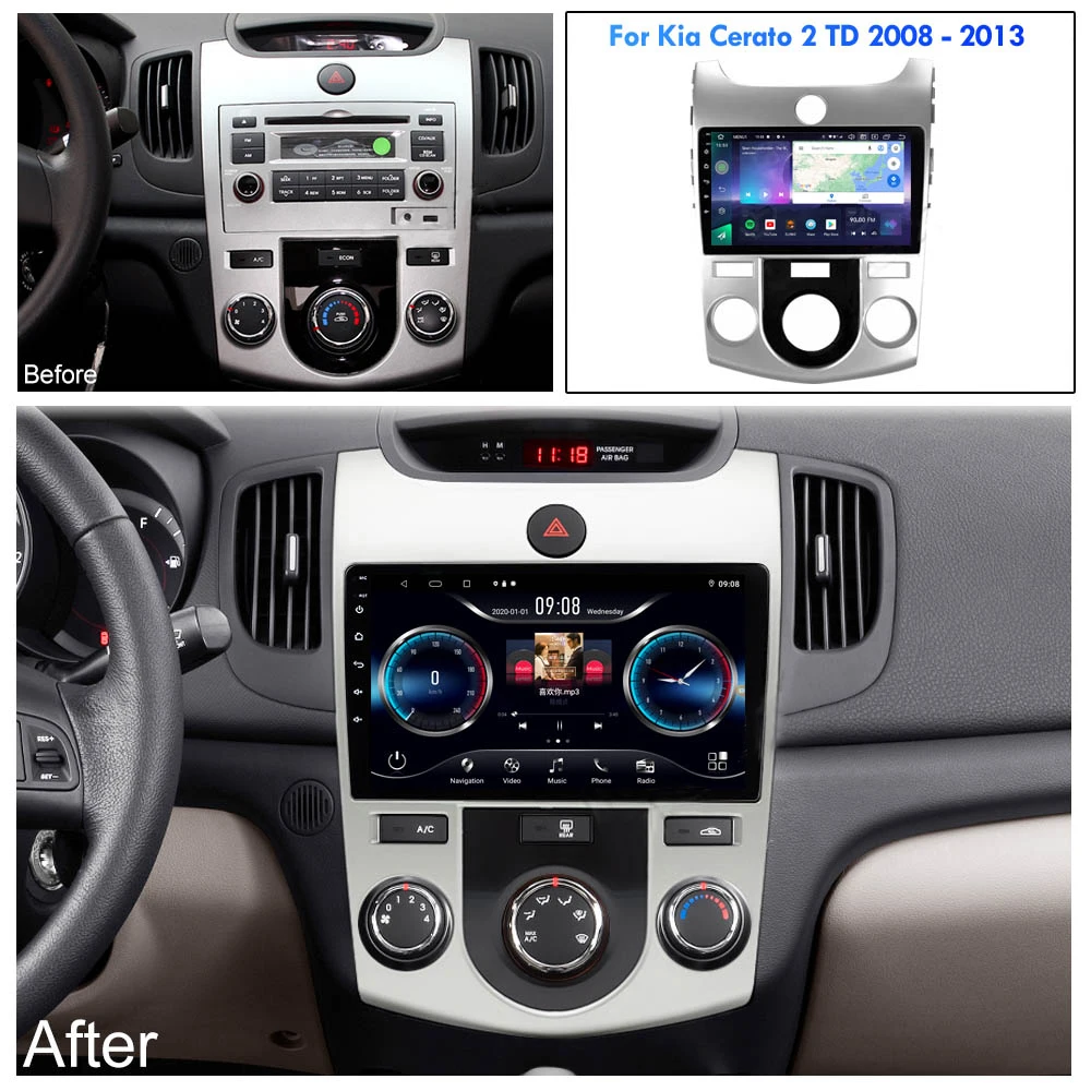Автомагнитола PEERCE для Kia Cerato 2 TD 2008-2013 мультимедийный видеоплеер навигатор GPS Android