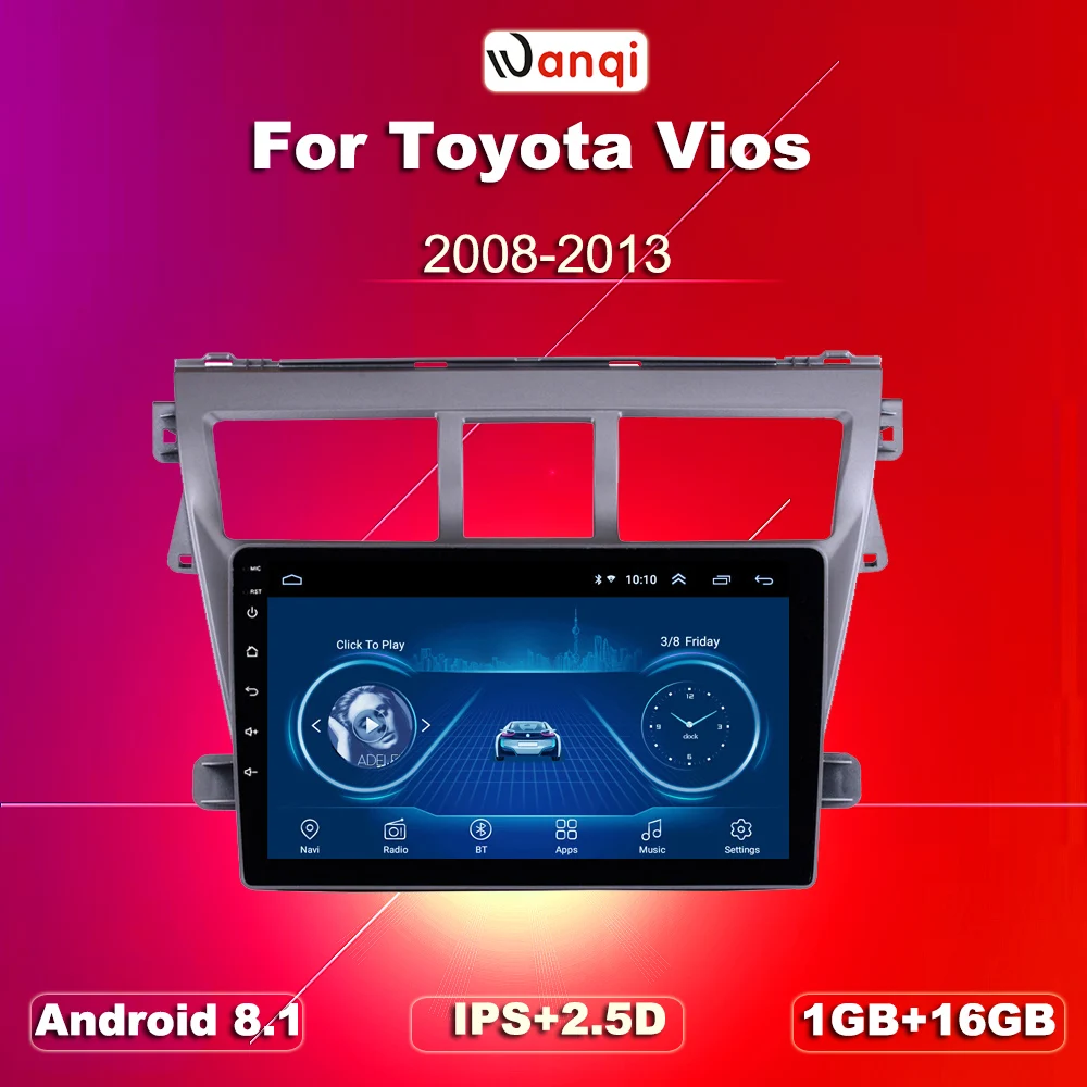 Автомагнитола с gps автомагнитола 9 &quotдля Toyota VIOS Yaris Android 8 1 мультимедийный плеер