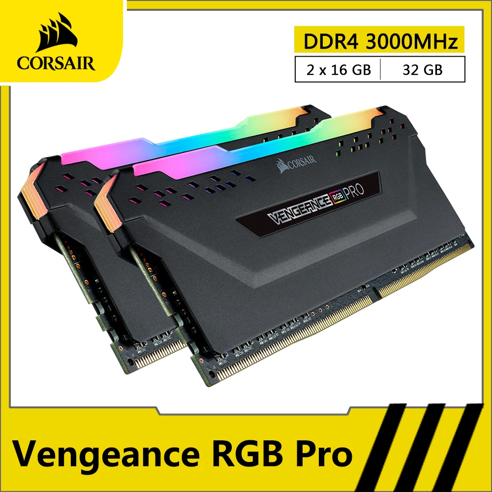 CORSAIR Vengeance RGB PRO DDR4 RAM 32GB (16GBx2) 3000MHz DIMM настольная память ПК компьютер 288 Pin Память 16GB