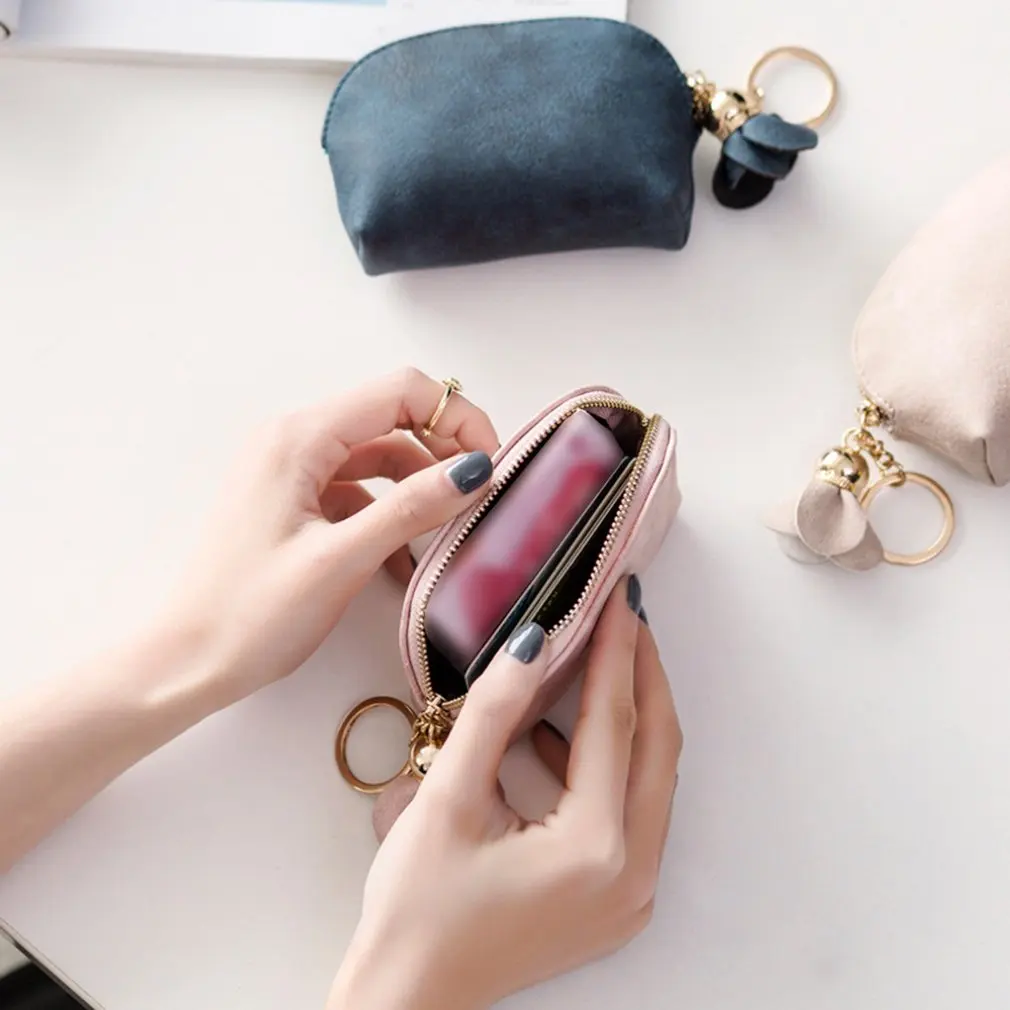 2020 PU кожаный мини креативный однотонный кошелек Студенческая гарнитура для