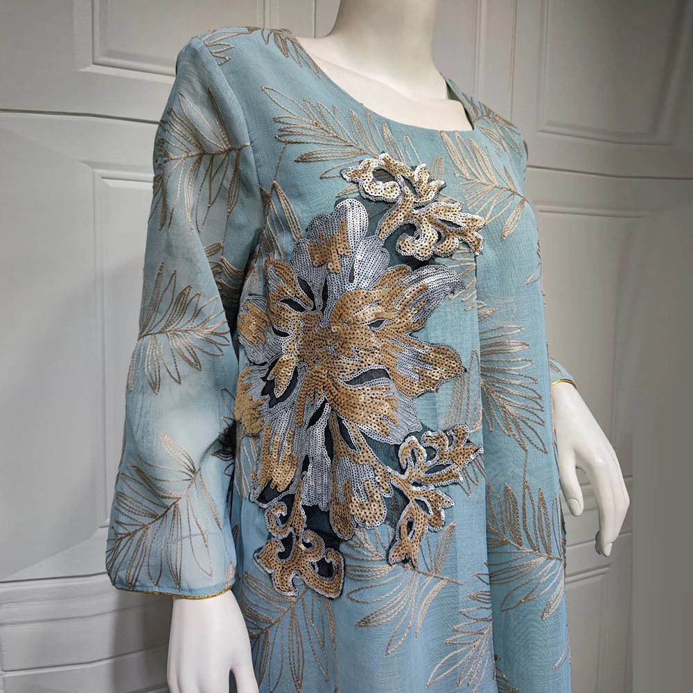 Модное платье Рамадан ИД с блестками и бисером мусульманское женское из двух