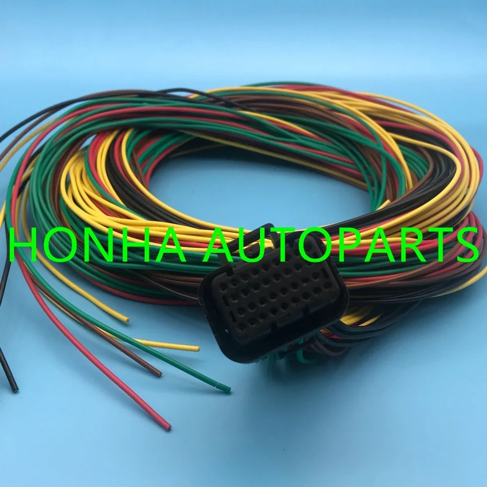 34 Pin/Way Женский Tyco AMP Авто масляный газовый разъем с 2 метром 18AWG провода косичка
