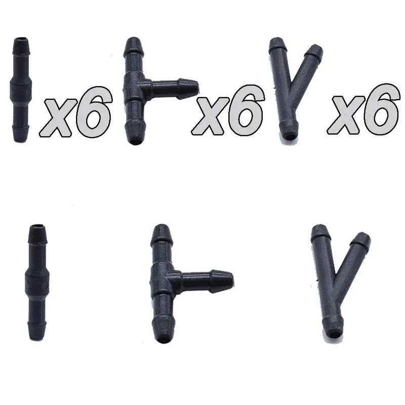 

18pcs T Y I Type General Motors Spray Pipe Wiper Rear Glass Water Pipe Antifreeze Rubber Hose Tee Straight Cleaning Joint