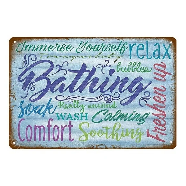 

Family Kitchen Decor Garden Poster Vintage Wall Plaque Outdoor Decoration Laundry Room Metal Signs Bath Bathing Plate YI-029