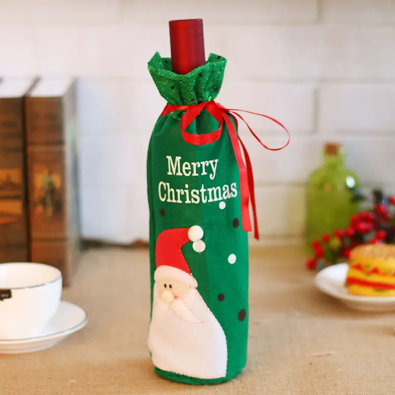 Santa Новогодняя Рождественская бутылка вина, пылезащитный чехол, подарок Санта-Клауса, рождественские украшения для дома, декор для обеденного стола - Цвет: Santa