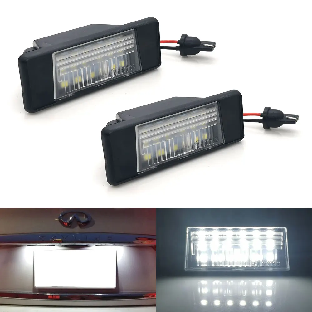 

2x LED License Plate Light For Nissan #26510-8990A#26510-8990G Armada Juke Kicks NV200 Rogue Sport Versa Sedan Infiniti Q50 2020