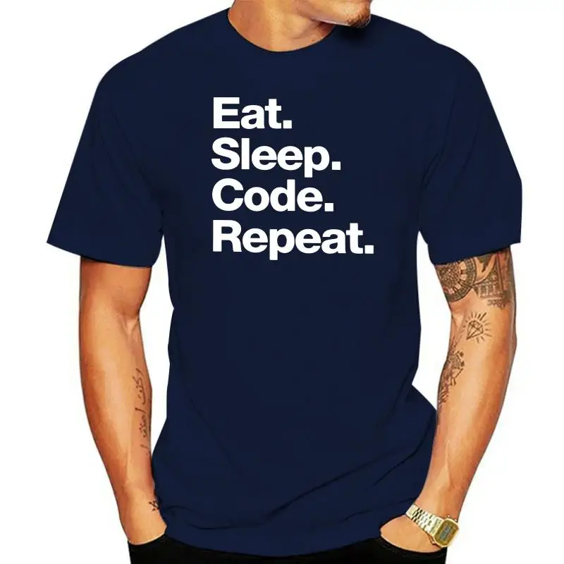 

Great League Of Eat Sleep Code Repeat T Shirt Man Casual Soft Cotton O-neck Top Tee