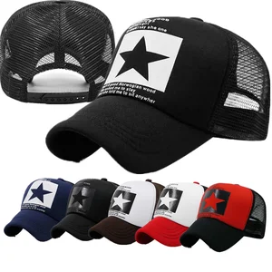 Бейсболка МужскаяЖенская сетчатая, хлопковая кепка от солнца с рисунком звезд, в стиле хип-хоп, 10 цветов, лето