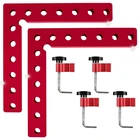 Квадраты позиционирования 90 градусов с 2 весами (140 мм и 5,5 дюйма),2 прямоугольными зажимами с 4 зажимами для ящиков и шкафов