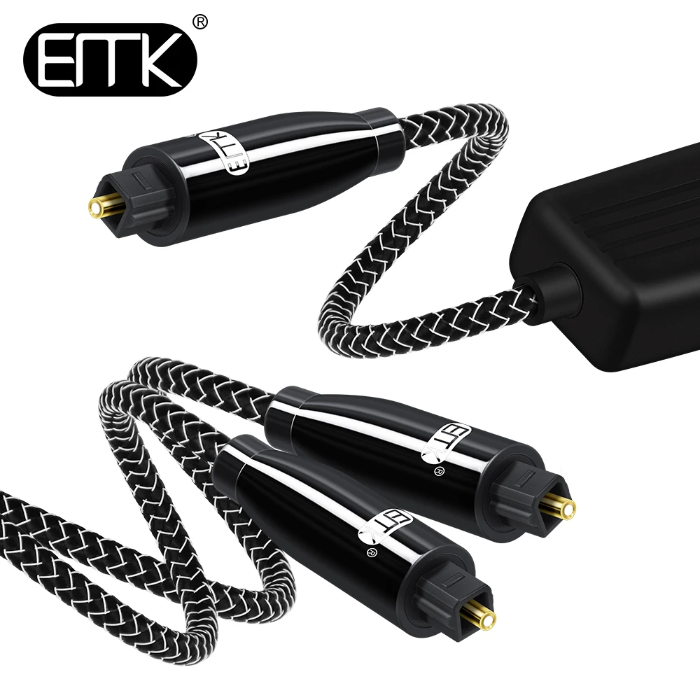 EMK оптический сплиттер аудио кабель SPDIF Toslink волоконный 1 в 2 Выход динамик DVD ТВ