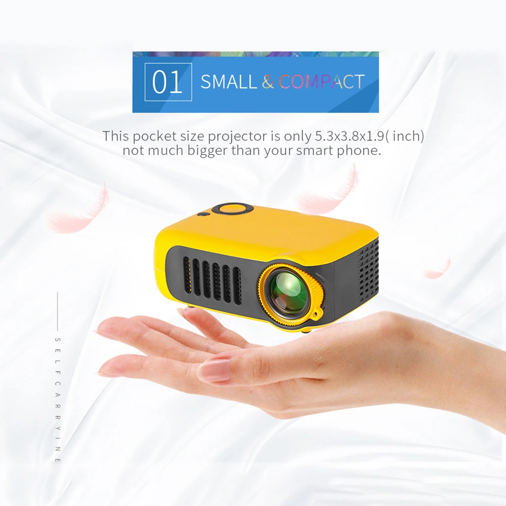 Mini Video Projector 320*240P Media Video player Supports 1080P LCD 50000 Hours Lamp Life Home Theater Beamer Proyector EU Plug
