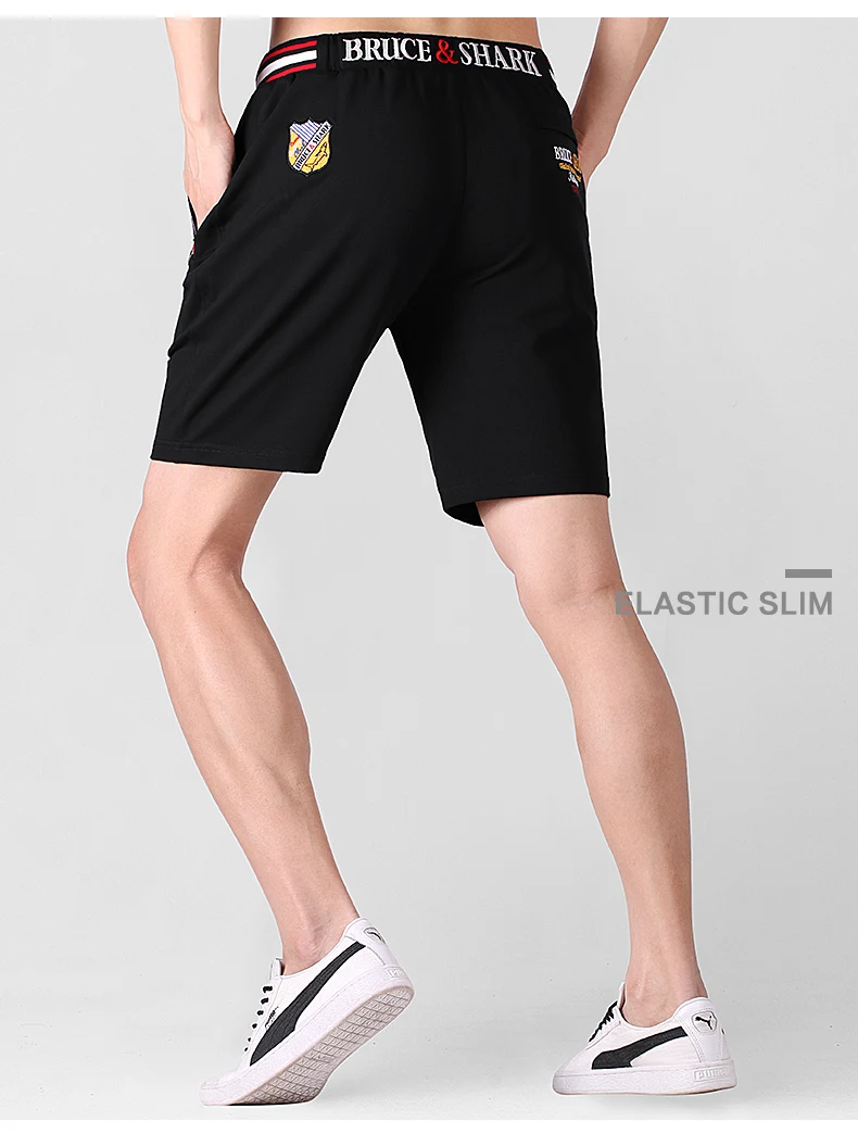 

New Bruce&Shark 2021 Summer Sports Shorts Cotton Strech Straight leg Men Short pants Training Excersize Casual M to 3xl