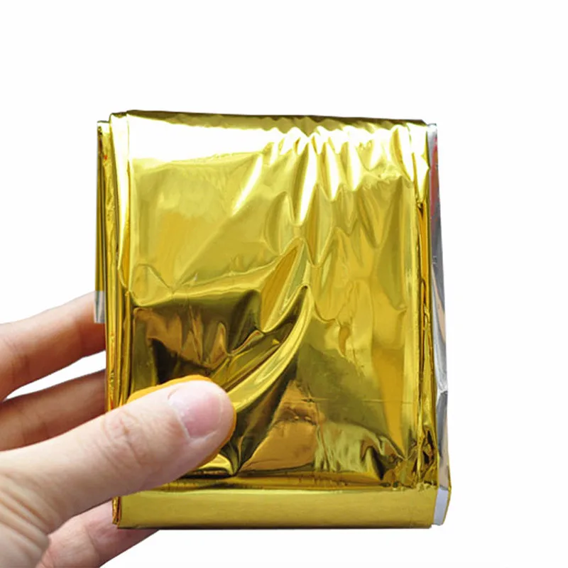 

2PCS first aid kit camp dry Hypothermia rescue emergent blanket survive keep foil mylar lifesave warm heat outdoor thermal