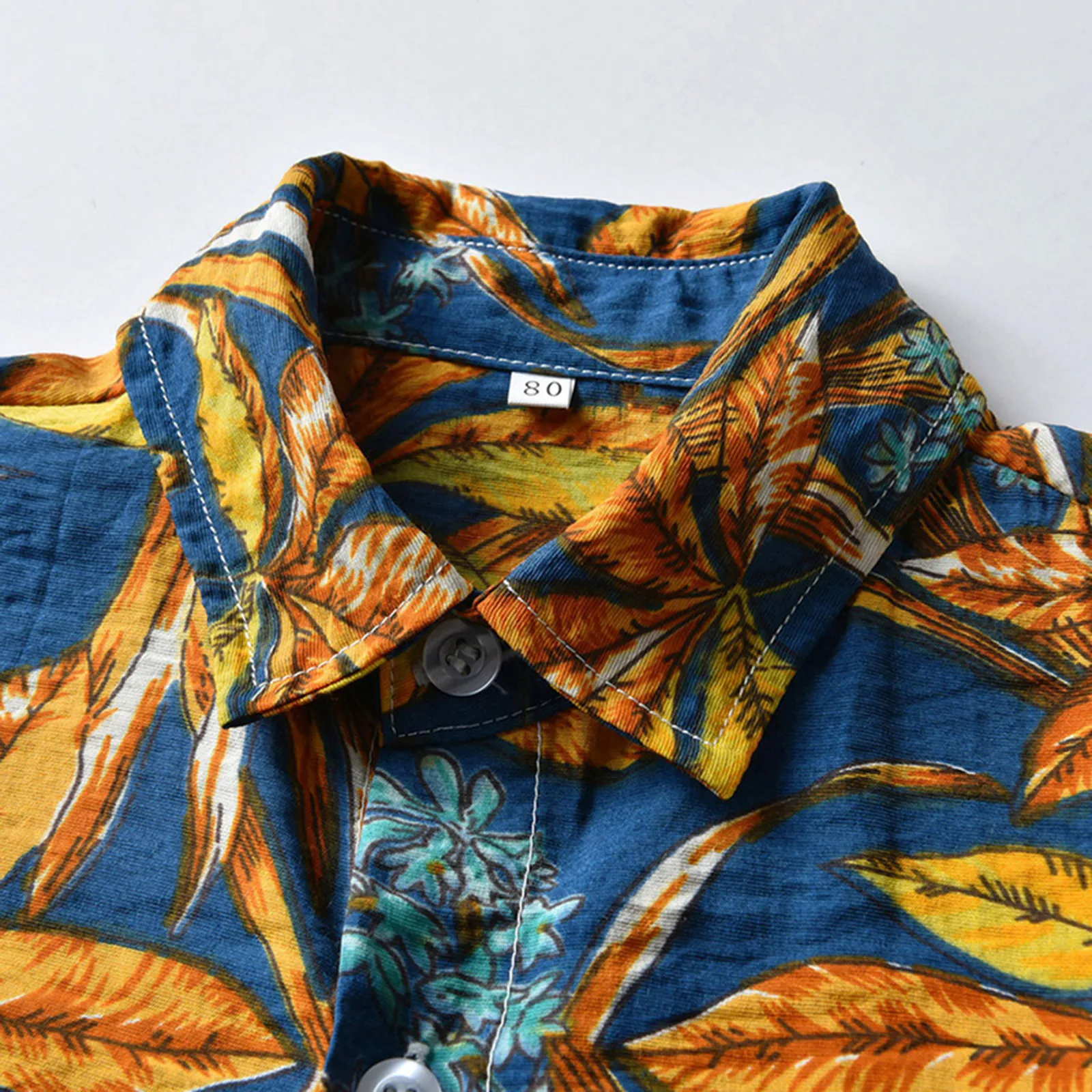 

Summer Toddler Boy Child Short-Sleeved Floral Shirt Floral Print Cardigan Gentleman Top + Solid Color T-shirt + Shorts Beachwear