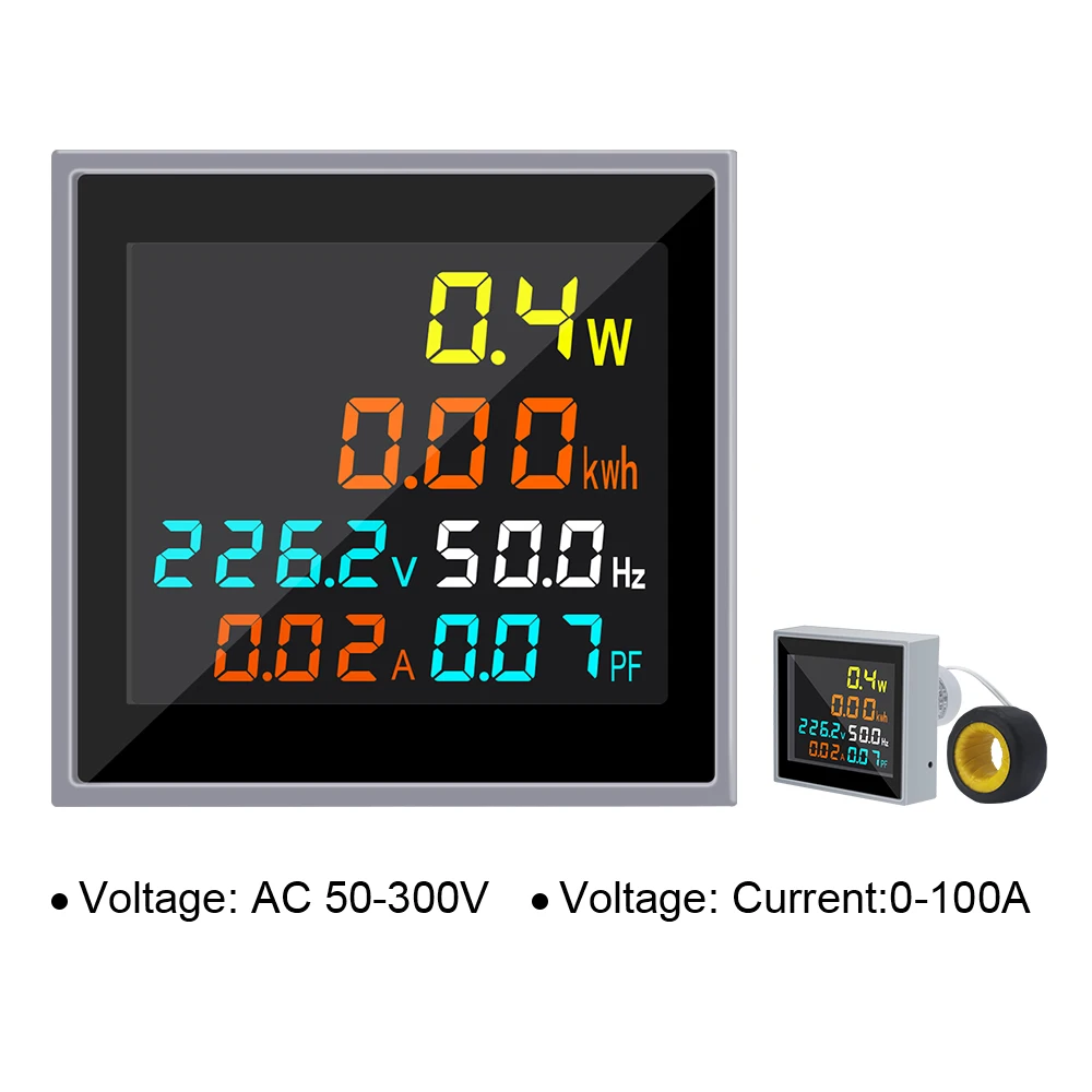 Ketotek Digital Wattmeter AC 110-220V 100A Monitor Energy Power Kwh Meter LCD Voltmeter Ammeter Voltage Current Factor Volt Amp |