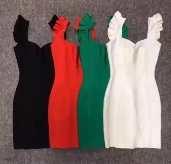 

High Quality Celebrity Green Slip Mini Sexy Rayon Bandage Dress Cute Party Bodycon Dress