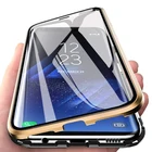 Магнитный чехол для Samsung Galaxy S8, S9, S10, S20 Plus, A51, A71, двусторонний, из закаленного стекла с полной защитой, 360
