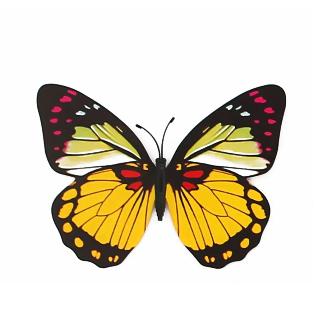 12 см имитация яркой бабочки 3D ПВХ наклейки на стену съемные с магнитом для дома