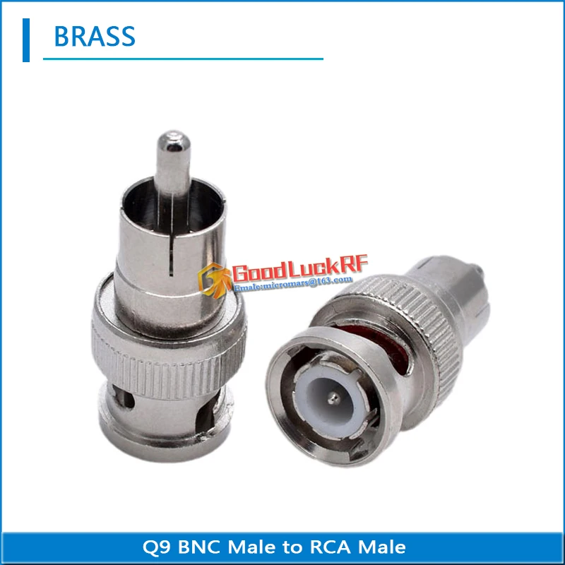 

High-quality Q9 BNC Male To RCA Male Connector Socket Plug Nickel Plated Brass Straight Coaxial RF Adapters Brass