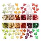 Кленовый лист блестящие хлопья коробка с блестками для эпоксидной смолы форма для наполнителя глина для дизайна ногтей компоненты для изготовления ювелирных изделий DIY Дизайн ногтей Рождество