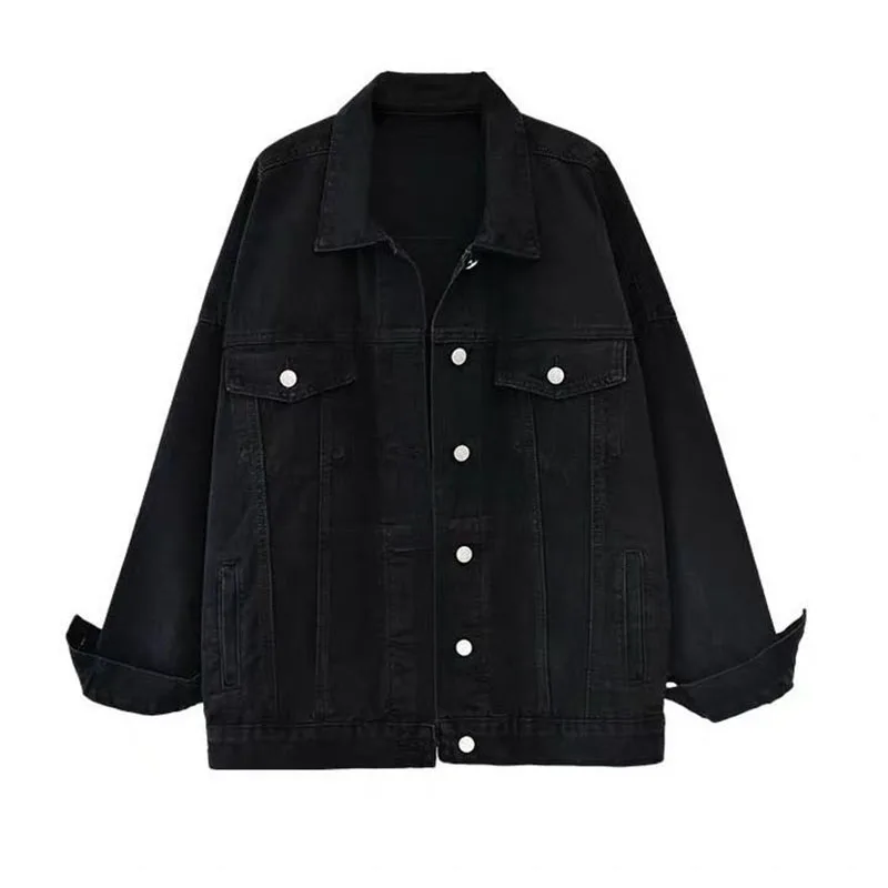 

2021 Spring And Autumn New Mid-Length Couple Light-Colored Denim Jacket Women Loose Top Fashion Wild Coat Female