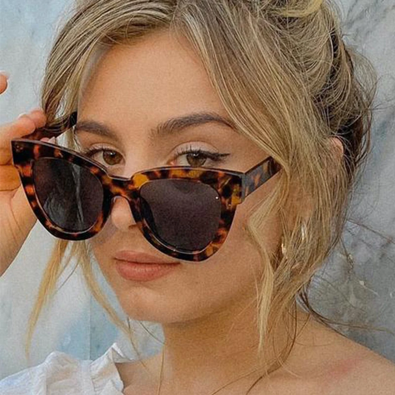 Женские солнцезащитные очки кошачий глаз с леопардовым принтом | Аксессуары для