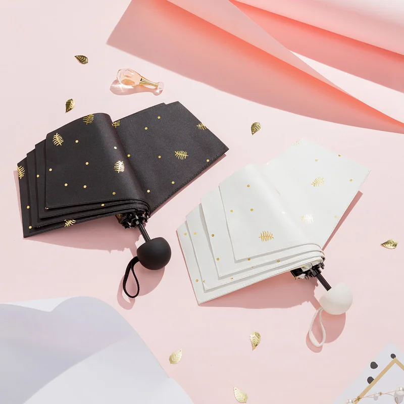 Маленький зонтик от солнца Bronzing Компактный переносной виниловый Зонт 50% с