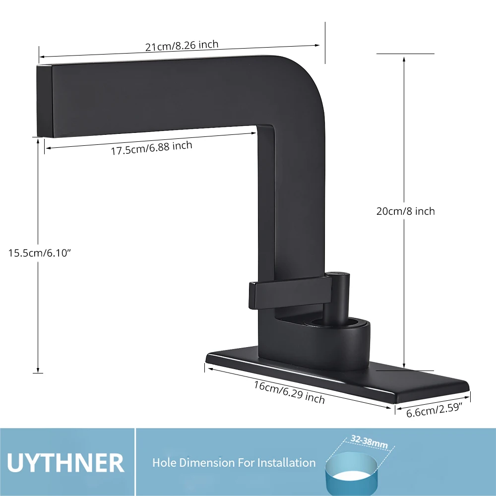 Смесители для умывальника латунный кран белого/черного цвета с квадратным