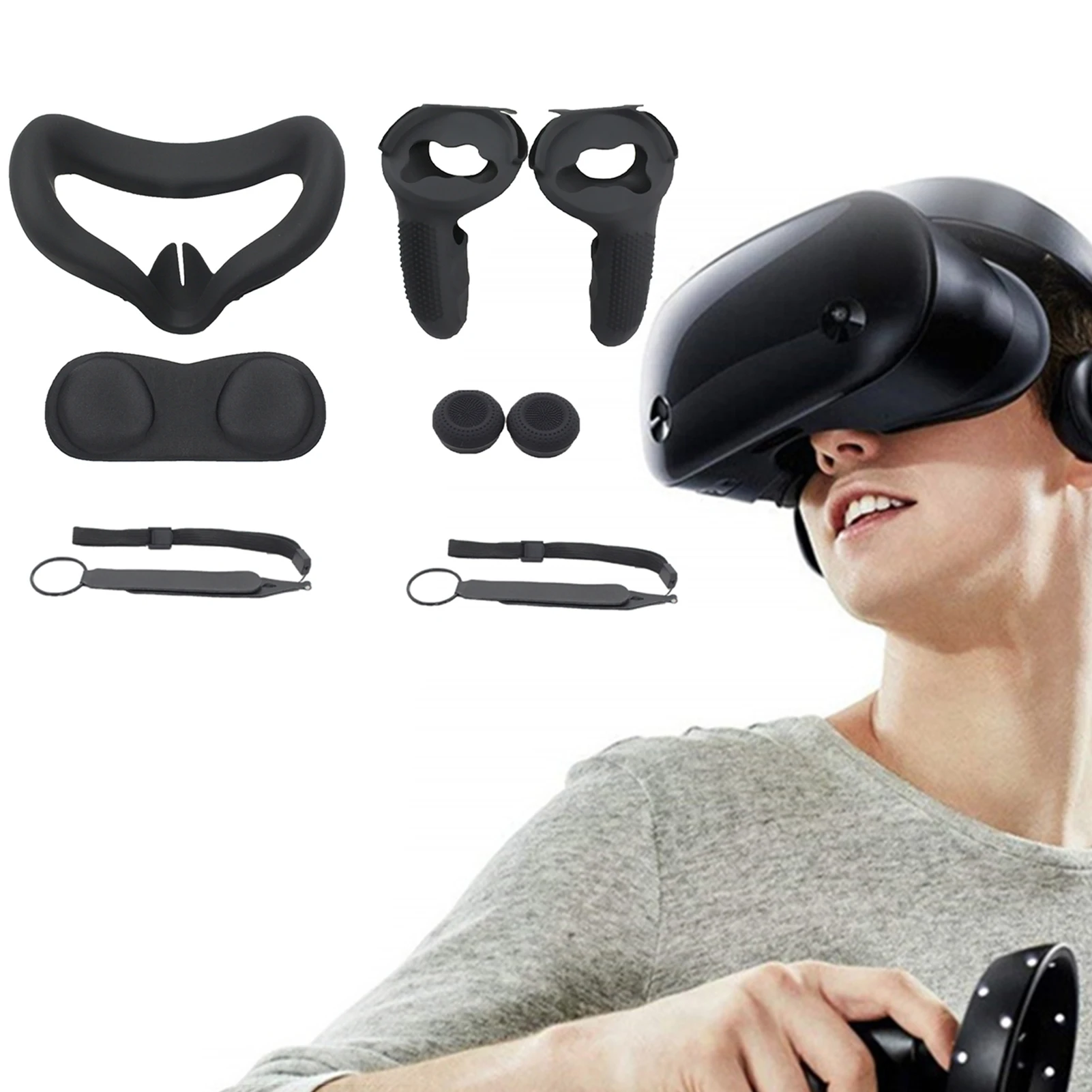 

1 комплект аксессуаров для виртуальной реальности, защитный чехол для Oculus Quest 2, чехол для сенсорного контроллера виртуальной реальности с к...