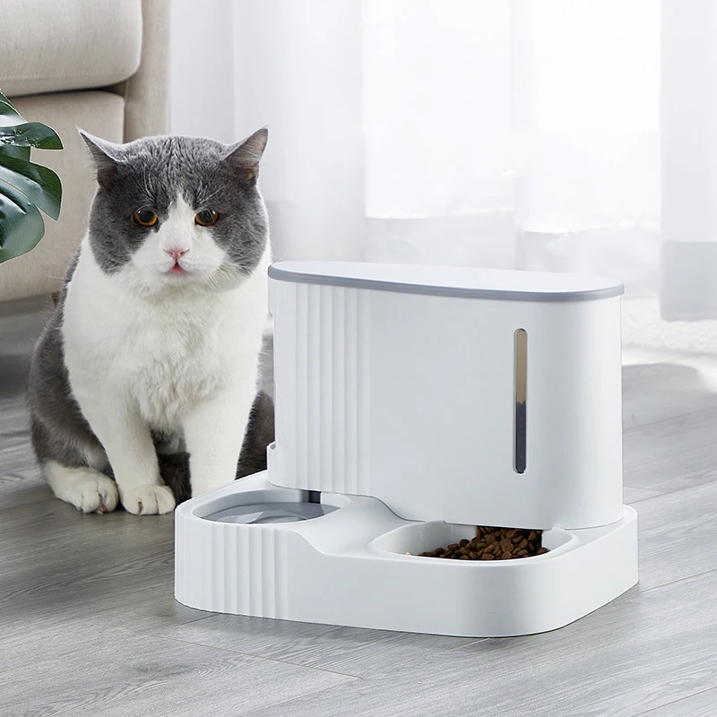 

Pet Cat Bowl Dual-Use Dog for Feeder Bowls Kitten Automatic Food Drinking Fountain 3L Capacity Puppy Feeding Waterer Products