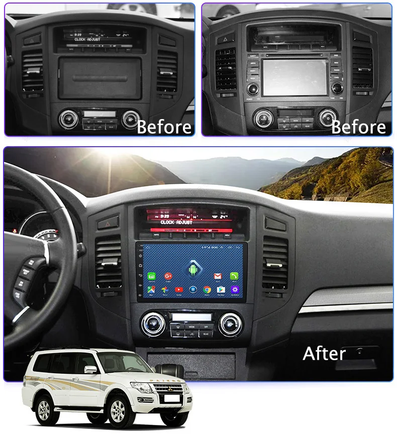 4G Lte автомобильный Android 9 1 система Радио экран DVD GPS дисплей для Mitsubishi Pajero 2006 2011Car CD BT