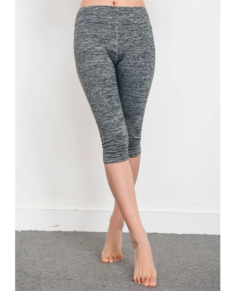 

C790 Female Yoga Pants Seven-length Sports Outdoors Tracksuits Tights Fitness Quick-Drying Compression Pants Sportswear KS265