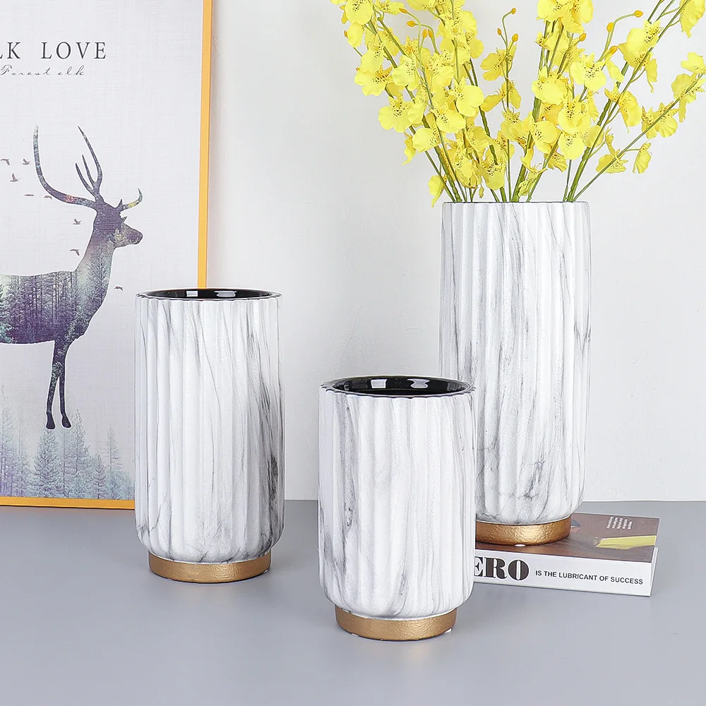 

Luxury Wedding Vase Modern Nordic White Large Ceramic Home Decoration Office Accessories Vase Outdoor Jarrones Room Decor BD50VS