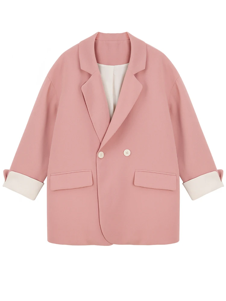 Женские 2019 длинный рукав блейзеры и куртки розовые черные однотонные женские