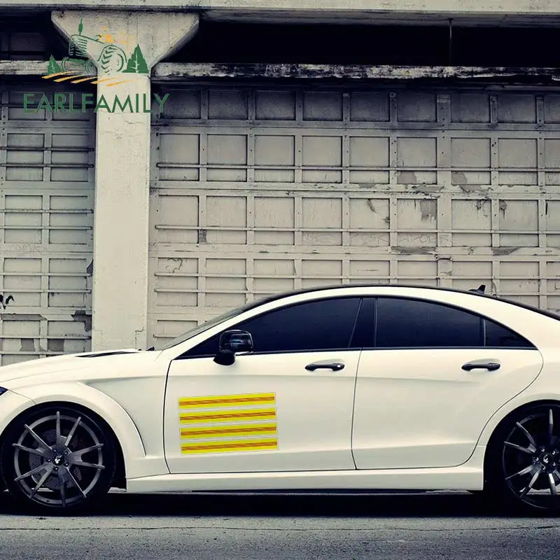 4 шт. автомобильные наклейки EARLFAMILY в полоску для мотоцикла гоночного флага на