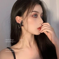 retro butterfly earrings 2021 new fashion korean style exaggerated earrings pure silver earrings