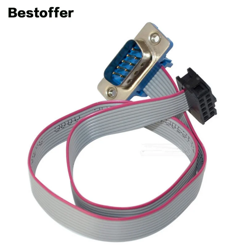 

1m 9Pin Serial Port Connector With Ribbon Cable DB9 Male to FC10P Header