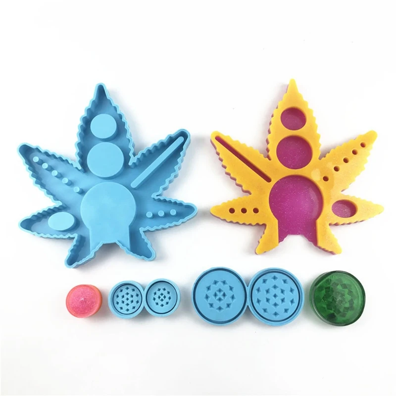 

85LB Leaf Serving Tray Plate Board Epoxy Resin Mold Cigarette Spice Grinder Case Silicone Mould DIY Crafts Home Ornaments Tools